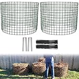 Großes, erweiterbares Kompostbehälter-Set aus Draht für den Außenbereich, 2 Stück, für Kompostierung, Hofabfälle, Küchenabfälle, Grasschnitt, 61 cm