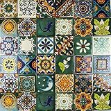Mexikanische Fliesen Verde - 30 mexikanische Fliesen 10x10 cm Talavera Badezimmer- und Küchenfliesen Dekoration für Badezimmer, Dusche, Treppen, Küchenrückwand