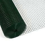 Garmix Volierendraht Maschendraht 4-Eck Drahtgitter Drahtzaun Grün 50cm 10m 12x12mm 1,05mm