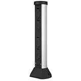 REV Außensteckdose SilverCraft - 4-Fach Garten Steckdosensäule, 57cm Höhe, Outdoor Steckdose IP44 spritzwassergeschützt, schwarz