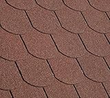 Gartenwelt Riegelsberger Premium Bitumenschindeln 3 m² Rot mit Glasvlieseinlage Dachschindeln Schindeln Biberschwanz 21 Stück