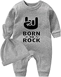 culbutomind Baby Zwillinge Strampler Body Junge Mädchen Geboren Um Zu Rocken Fun Baby Geschenke Geburt Lustig Babykleidung(Grau Born Rock, 50)