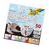 folia 492/1515 - Faltblätter Japan, 15 x 15 cm, 80 g/qm, 50 Blatt sortiert in 10 Motiven - ideal für wunderschöne Faltfiguren und -formen