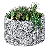 bellissa Gabionen-Hochbeet rund - 95569 - Steinkorb-Pflanzkübel rund - Bausatz inkl. Trennfolie - Durchmesser 146/126 cm, Höhe 80 cm
