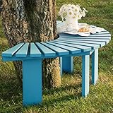 Gartenbank aus Holz, halbkreisförmig, für Park, Hof, Veranda, Rasen, Allwetter-Möbeldekoration