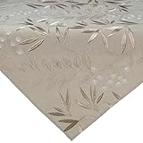 Tischdecke Mitteldecke beige Hellbraun Stickerei Blätter Verschiedene Größen (85 x 85 cm)