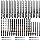 Professional 52 Piece StichsäGebläTter Holz，10 Modelle SäBelsäGebläTter Set，StichsäGebläTter Metall mit Kunststoffbox，SäGebläTter StichsäGe，Geeignet zum Schneiden von Metall, Holz und Kunststoff