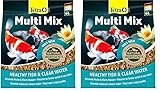 Tetra Pond Multi Mix - Fischfutter für gemischten Besatz im Teich, enthält Vier verschiedenen Futtersorten (Flockenfutter, Futtersticks, Gammarus, Wafer), 4 L Beutel (Packung mit 2)