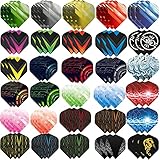 90 Stück Dart Flights,Zubehör für Darts,Standard Dartpfeile Flights Klassische Dartflys für Steel und Soft Dartpfeile,Standartform Dart Flight weiß schwarz pink rot lila Rose blau Grun(xuancai)