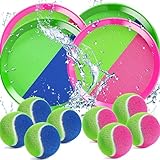 EPPO Klettballspiel Wurfspiel werfen fangen Ball Spiel im Freien Strandspielzeug Strandspiele Eltern-Kind-Interaktion Spiele Kinder 3 4 5 6 7 8 Jahre Geschenke (Rosa+Blau)