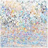 DOWELL Fensterfolie Selbsthaftend Regenbogen Folie Fenster Sichtschutz 44.5x200cm, Klebefolie Regenbogenfolie Blickdicht Glasfolie Selbstklebend Suncatcher Sticker Regenbogeneffekt