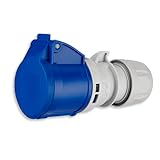 REV CEE-Caravan Kupplung, 3-polig (2P+PE) IP44, 230V 16A, blau