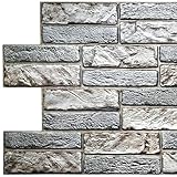 Dundee Deco PG7008 Hellbeige Grau Imitat Alte Backsteine, 91 x 45 cm, PVC 3D Wandpaneel, Innenarchitektur Wandverkleidung Dekor, 4,9 m²