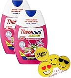 2 X 75 ml Theramed-JUNIOR ☼ 2-in-1 mit Erdbeer-Geschmack ▐ Zahnpasta & Mundwasser in einem! ▌ Kinder-Mundspülung Kinder-Zahncreme toothpaste & mouthwash + 1 Gratis Radierer von ManyMore*
