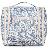 Groß Kulturbeutel Damen & Herren - Gross Kulturtasche Zum Aufhängen, Kinder Kosmetiktasche - Waschtasche für Frauen & Mädchen (Blaues Blatt (Groß))
