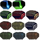Ohaoduo 66 Stück Dart Flights,Zubehör für Darts,Standard Dartpfeile Flights Klassische Dartflys für Steel und Soft Dartpfeile,Standartform Dart Flight weiß schwarz pink rot lila Rose blau Grun