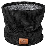Winter Schlauchschal Herren Ski,Schal Halstuch Herren Geschenke,Halswärmer Motorrad,Geschenke für Männer Gefüttert Weichem Nackenwärmer,Dick Fleece Loop Schal Winddichte für maske Schwarz