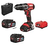 SKIL Akku Schlagbohrmaschine 3020 HD (inkl. 2 Akkus 2,0 Ah + Ladegerät, 20 V, Schlagbohrer mit Transportkoffer, LED Arbeitsleuchte, max. Bohrfutter-ø 13 mm) CD1E3020HD