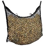 VOSS.farming Heunetz 120 x 90cm, Futternetz für 8,5kg Heu, Maschenweite 3 x 3cm, Heusack, Heutasche, schwarz