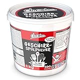 DR. EMKUS Geschirrspülpulver 1 kg - Spülmaschinenpulver bis zu 100 Spülgänge - Stark gegen Eiweiß, Fett und Stärke - Spülmaschinenreiniger mit Niedrig-Temperatur-Aktivator