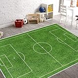 VHCLYBJU Kinderfußball Spielplatz Teppich - Junge Haushalt Kinderzimmer Spiel Teppich - Fußballfeld Dekorative Matte - Weich rutschfest (L, 80X150CM)