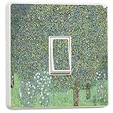 stika.co 2 Stück Rosenbusche unter den Bäumen, Gustav Klimt's Art Design für Einzellichtschalter Abdeckung Vinyl Aufkleber