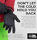 Tough Outdoors Touchscreen-Laufhandschuhe – Schwarze Winterhandschuh-Einlagen zum SMS-Schreiben, Radfahren, Autofahren für Männer und Frauen – dünne, leichte und warme Thermo-Sporthandschuhe