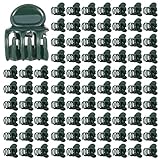 Pinenuts 100 Stück Orchideen Klammern Pflanzenclips, 1.5 cm Dunkelgrüne Orchideen Clip Kunststoff Pflanzenklammern für Unterstützen und Halten Pflanze