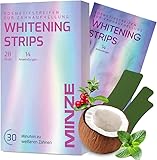 Schonende Zahnaufhellung Whitening Strips - Bleaching Zähne frei von Peroxid für strahlendes Lächeln - schonend Zähn aufhellung