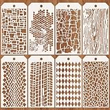 JSRQT 8 Stück Schichtung Schablonen,Ziegel Zeichnung Malschablonen Schablonen zum,Schablonen Vorlagen,Punkt Malerei Schablonen Vorlage für Holz 4.7 x 9.45”