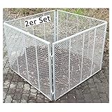2X Komposter 100x100x80 cm Feuerverzinkt Metallkomposter aus Streckmetall Gartenkomposter Kompostbehälter