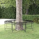 SKTQYQO Runde Baumbank aus schwarzem Stahl, Ø160 cm, umhüllendes Design für Garten und Hof – Outdoor-Möbel langlebig und beständig gegen Witterungseinflüsse mit Kapazität