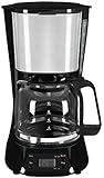 Exquisit Kaffeemaschine KA 6119 isw | Warmhalteplatte | bis zu 15 Tassen | Tropfstopp | Filterkaffeemaschine