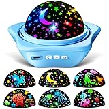 One Fire Sternenhimmel Projektor Kinder, 96 Lichtmodi Nachtlicht Kinder Nachtlicht Baby,2400mAh Akku LED Projektor Sternenhimmel Nachttischlampe 360° Drehung Geschenk Junge Kinderzimmer Deko