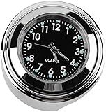 PiniceCore wasserdichte 22/25 mm Motorrad-Lenkerhalterung Zifferblatt Uhr für Harley (schwarz)
