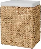 VIVANNO Sitzhocker mit Stauraum Palu aus Wasserhyazinthe 55cm, Natur