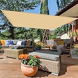 Outdoor Sonnensegel 1,6x10m Sonnenschutz Windschutz Garten Pergola Beschattung Netz Befestigungsseile inklusive Ideal für Garten Terrasse Hof Party Sandgelb