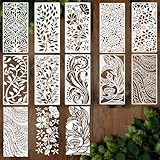 OOTSR 10 Stück Schablonen Set, 30x15cm Zeichnung Malschablonen Wiederverwendbar Schablonen Kunststoff Schablone für Holz DIY Scrapbooking Deko