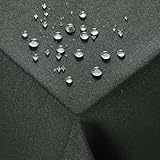 Deconovo Gartentischdecke Wetterfest Outdoor Tischdecke Abwaschbar Grau Tischdecken 220x130 cm Leinenoptik Tischwäsche Lotuseffekt Rechteckig Tischtuch für Esszimmer Küche Wohnzimmer Garten Balkon