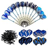 Sinwind Dartpfeile Soft[18g/Stück], Soft Dart Set für Elektronische Dartscheibe 148 Stück Soft-Dartpfeile (12 Brass Darts + 120 Spitzen + 16 Flights)