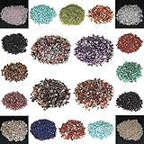 Tbkoly Wunderschöner Kristall, natürliche Masse, Trommelsteine, Kristallheilung, Mini-Roherz, Gestein, Kies, Mineralprobe, Aquarium, Heimdekoration, 50/100 g (Color : Red Gold Sand, Size : 100g)