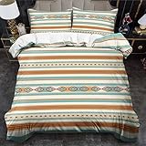 MLUNKQAIL Bettwäsche Set Linie Bettbezuege Nationaler Stil 3 Teilig Aus Mikrofaser Bettbezug 220x240cm Mit 2 Kissenbezug 80x80cm Weich Und Bequem 3D Digitaldruck