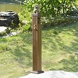 MDDKOP Wassersäule aus Edelstahl für den Außenbereich, Garten Wasserhahn Säule, Mit 10M Wasserspritzpistole Standbrunnen, Vertikale Wasserzapfsäule Garten mit Doppeltem Wasserauslasshahn(Bronze color,