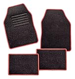 CarFashion 257723 Misano, Universal Velour, Automatte für Fast alle Auto, 4-teiliges Fussmatten Set mit roter Einfassung