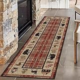 Siunwdiy Flurteppich Läufer Lang - Waschbarer & Rutschfester flurläufer,Küchenteppich - Teppichläufer für Korridor, Eingang, Küche, Schlafzimmer als Bettvorleger,Braun t,60×160 cm