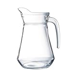 Domotti Glaskrug mit Henkel 1,3 l Delight Wasserkrug Transparent Spülmaschinenfest 1 Stück