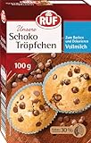 RUF Schoko-Tröpfchen Vollmilch, backfeste Schokoladen-Tropfen zum Backen & Dekorieren von Kuchen & Co., Topping für Porridge, glutenfrei & vegan